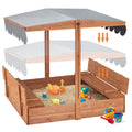 EROMMY 43.7'' x 43.3'' Solid Wood Square Sandbox with Cover