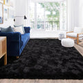 LOVEVOOK Black Rugs for Living Room 5x7 Feet, Fluffy Area Rugs for Bedroom, Soft Carpet Shag Kids Room Rug, Non-Slip Rugs Indoor