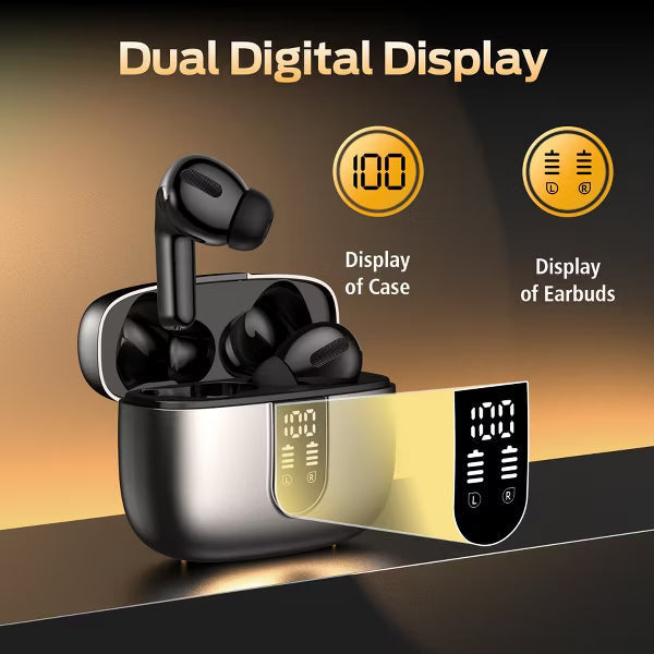 VEATOOL X8 Bluetooth Headphones True Wireless Earbuds 65H Playback Power Display Earphones with Wireless Charging Case