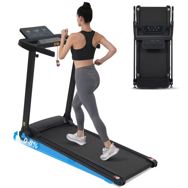 3.0 HP Folding Treadmill for Home, Incline Treadmill with 10 MPH Speed, 300 Lbs Capacity, Quiet Motor, Heart Rate Monitor, USB-C & Bluetooth