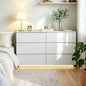 Karl Home 47.2 Inch Handleless 6 Drawer Dresser with RGB LED Light