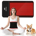 Morfone 12“ x 24” Red Light Therapy Mat with 200 LEDs, Back, Waist, and Joint Muscle Therapy Device, Black, 1 piece