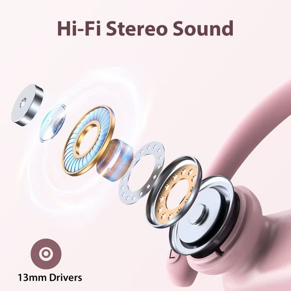 VEAT00L A9 ANC+ENC Earbuds with Smart Touch Screen,Bluetooth 5.4, HiFi Stereo Multiple EQ settings Pink