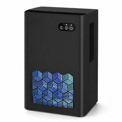 Compact Dehumidifier for Home with Quiet Sleep Mode, Auto Shutoff and Ambient Light,Black