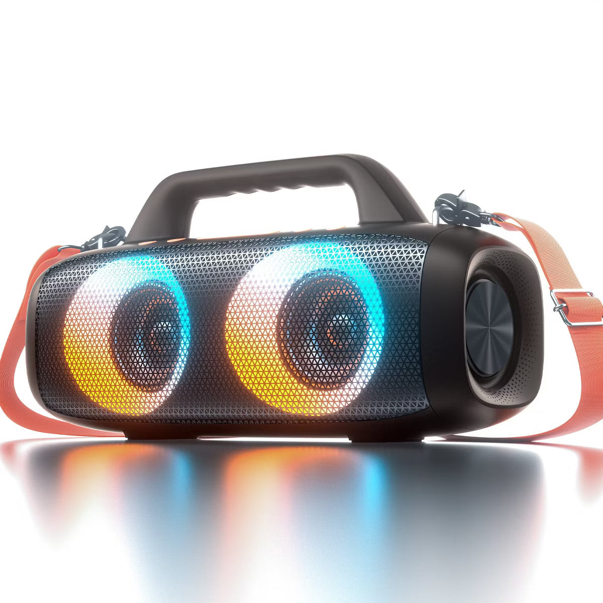 VEATOOL Portable Bluetooth Speaker – 60W Peak Sound, Bass Boost, 24H Playtime, IPX7, RGB Lights, Mic Input for Karaoke