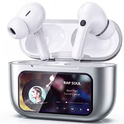 VEAT00L A9 ANC+ENC Earbuds with Smart Touch Screen,Bluetooth 5.4, HiFi Stereo Multiple EQ settings