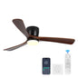 Wanze of Ocean 42 In. Indoor 3 Solid Wooden Blade Ceiling Fan with Dimmable LED Light, DC Motor, App Control For Bedroom Living Room and kitchen