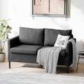 TYBOATLE 51" Modern Small Loveseat Sofa, 2-Seater Fabric Couch with Iron Legs for Apartment, Office, Dorm, or Bedroom, Dark Gray