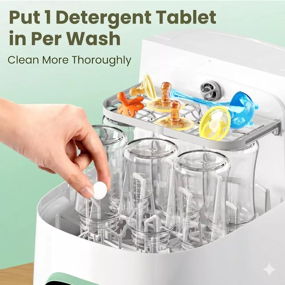 Baby Bottle Washer Detergent Tablets, Deep Cleaning Tabs for Milk Residue and Odor Removal-120Pcs