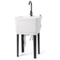 Karl Home Freestanding Plastic Utility Sink With Stainless Steel Faucet