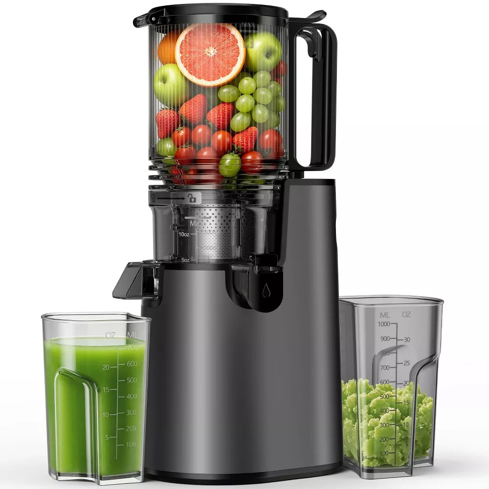 Cold Press Juicer Professional Slow Masticating Juicer for Whole Vegetables & Fruits with High Juice Yield Black