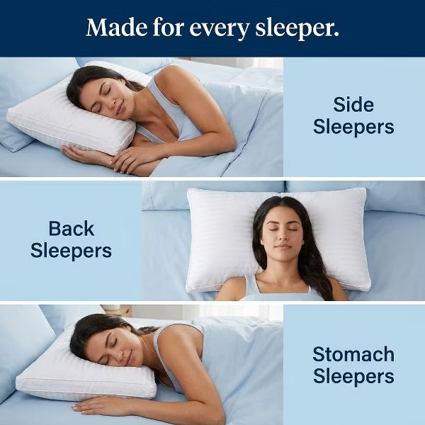 Bed Pillows for Sleeping 2 Pack Queen Size Pillows for Side and Back Sleepers Oeko-Tex Certified Supportive Down Alternative Plump Filling