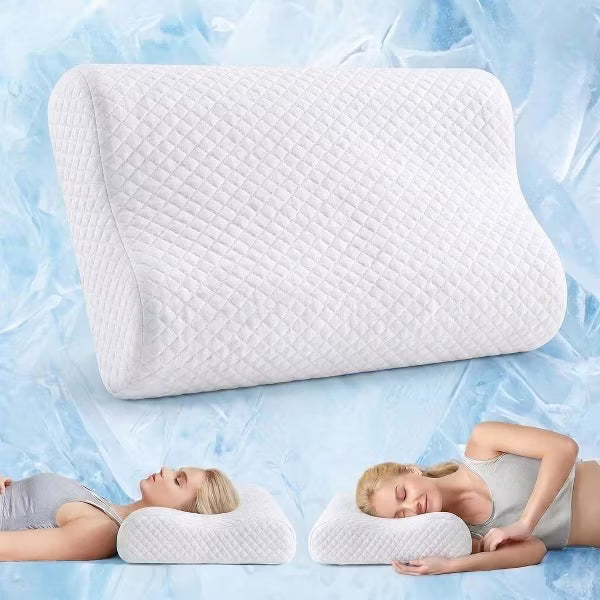 Bed Pillows Memory Foam Pillow, Queen Neck Pain Relief, Contour Cervical Pillow, for Neck and Shoulder Pain, Side, Back and Stomach Sleeper