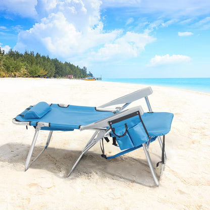 Karl Home Single 5-Position Classic Lay Flat Folding Backpack Beach Chair