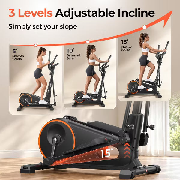 FED FITNESS Elliptical Machine for Home, Magnetic Elliptical Trainer with Adjustable Resistance, Full-Body Low-Impact Exercise Machine