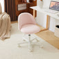 Karl Home | Teddy Fleece Home Office Chair Small Vanity Chair for Girls Desk Ergonomic Rolling Swivel Computer Chair with Back