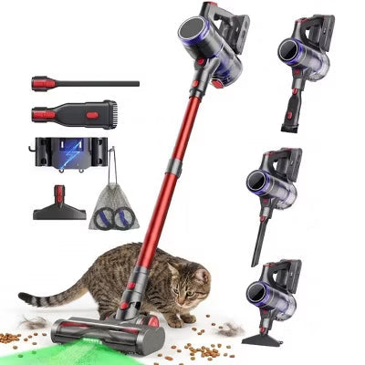Cordless Vacuum Cleaner, Upgraded 450W/40Kpa Vacuum Cleaners for Home, Stick Vacuum with Self-Standing, Handheld Vacuum for Pet Hair/Carpet/Floor