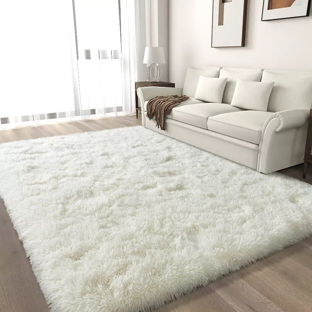 LOVEVOOK Cream White Area Rugs for Living Room 5x7 Feet, Fluffy Shag Bedroom Rug, Modern Indoor Floor Carpet for Home Decor Aesthetic