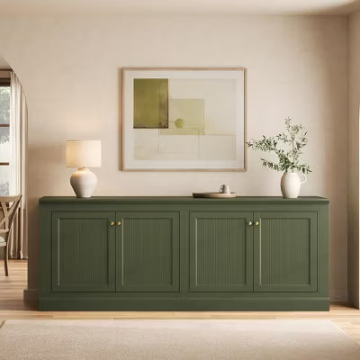 AMERLIFE 72" Modern Sideboard Buffet Cabinet with Adjustable Shelves, Olive Green