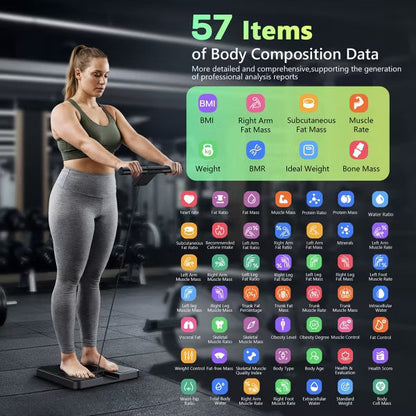 Teendow LVPIMAN Smart Scale for Body Weight and Fat, 57 Body Composition Metrics,BMI, Muscle Mass, 485lbs High Precision,With 5.25"Screen, Bluetooth