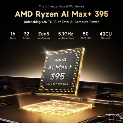 Nimo Axis AI Gaming Laptop AMD Ryzen AI Max+ 395, WiFi 7 for Gaming & AI Creation, 128GB RAM 4TB SSD, Black