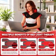 Morfone Full Body TPU Red Light Therapy Mat,2-in-1 Shoulder Wrap&Therapy Pad,660nm&850nm LED Red Light Therapy Pad