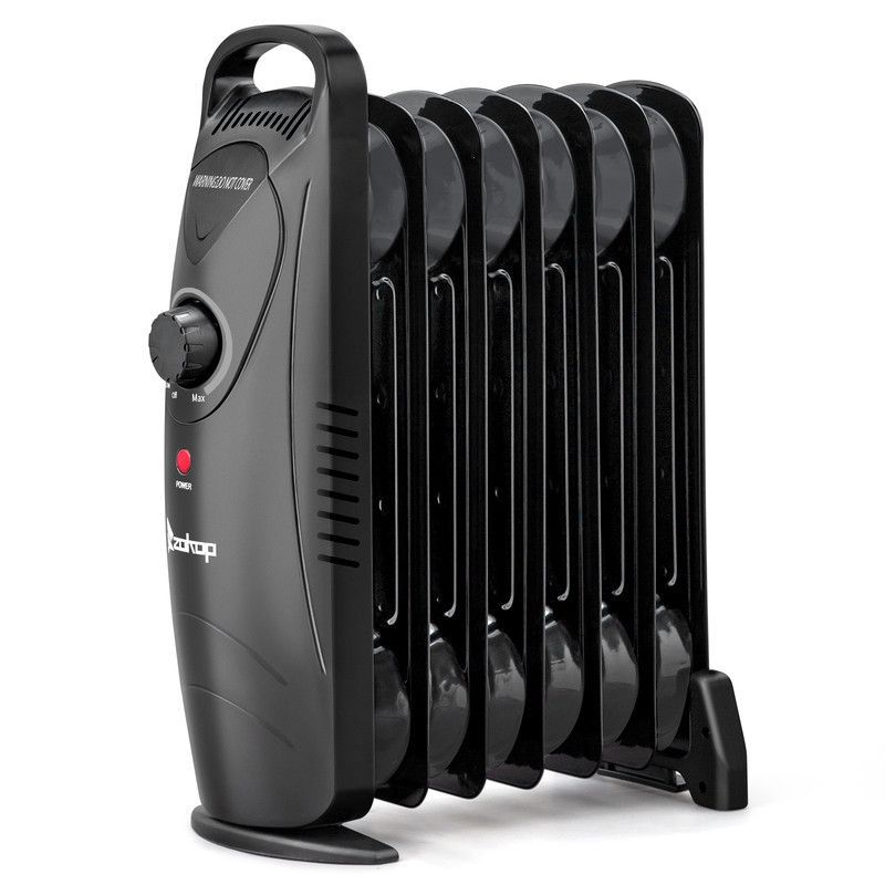 Karl Home 600-Watt Portable Electric Space Heater Oil Filled Radiator Heater in Black