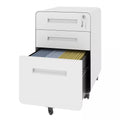 VIYET 3 Drawer Mobile File Cabinet with Lock, Fully Assembled Steel Filing Cabinet on Wheels, Holds A4 & Letter Files