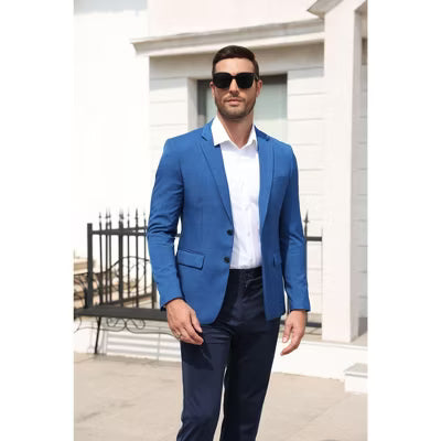 COOFANDY Men's Plaid Casual Blazer Notch Lapel Two Button Sport Coat for Smart Casual Events-Black-S