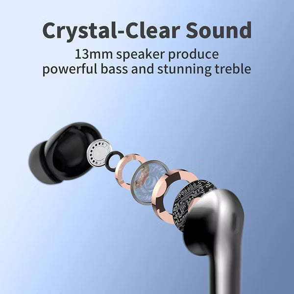 VEATOOL True Wireless Earbuds Bluetooth 6.0 150H Playback LED Power Display Wireless Charging Case IP68 Waterproof 6 ENC Mic for TV Phone Laptop