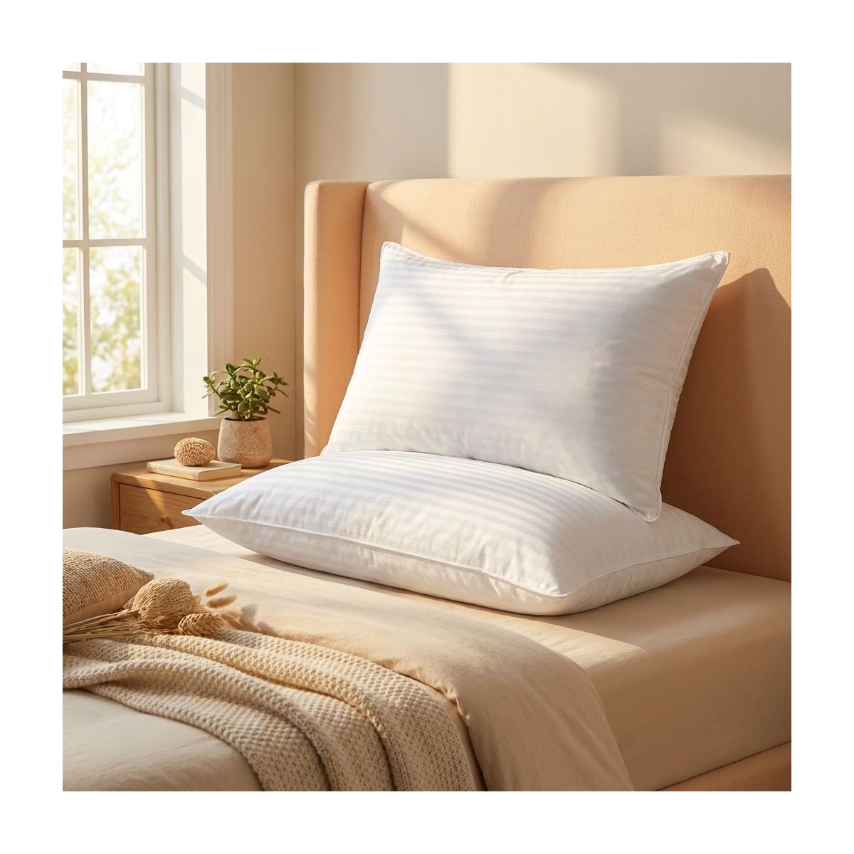 Bed Pillows 2-Pack Queen Size Luxury Hotel Pillow for Side and Back Sleeper Pillows for Bed with Cooling Cover