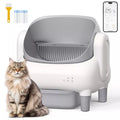 Cumrige Large Capacity Self Cleaning Automatic Cat Litter Box for Multiple Cats Grey