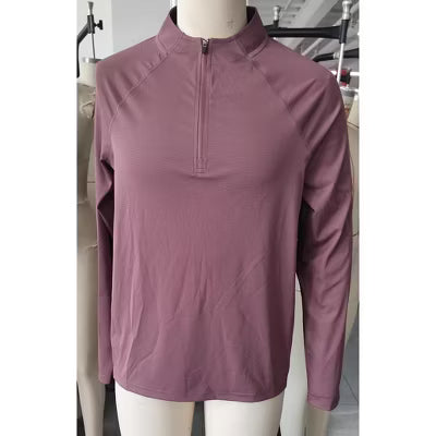 COOFANDY Men's Quarter Zip Mock Neck Long Sleeve Athletic Pullover Shirt Light Blue XXL