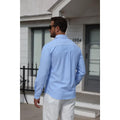 COOFANDY Men's Contrast Collar Dress Shirt Long Sleeve Button Down Smart Casual Shirt-Black-S