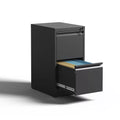 VIYET 28"H 2-Drawer Metal Vertical File Cabinet with Lock, Black Steel Filing Cabinet for Home Office, Fits
