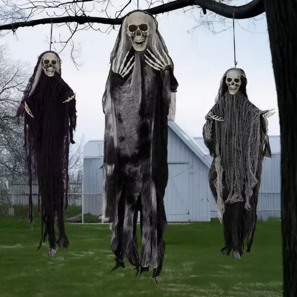 3-Pack Hanging Halloween Decorations, 45.7in, 39.4in & 36in, Indoor Outdoor Tree, Porch & Yard Decor
