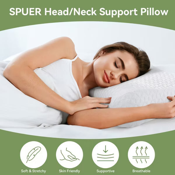 Ergonomic Memory Foam Neck Support Pillows for Neck and Shoulder Pain Sleepers, Relief for Neck & Shoulder Pain