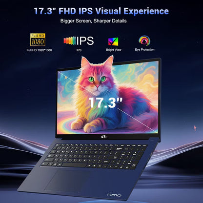 NIMO 17.3" IPS Gaming Laptop, AMD Ryzen 7 8745HS 8-Core 16GB RAM 1TB SSD 4.9GHz Radeon 780M, WiFi 6E USB4 Backlit Keyboard Win 11 Blue