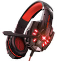 Gaming Headset with Microphone, Compatible with PS4 PS5 Xbox One PC Laptop, Over-Ear Headphones with LED Light, Noise Cancelng Mic Red