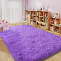 LOVEVOOK Red Area Rugs for Bedroom, Non-Slip Fluffy Soft Shag Carpet, Living Room Plush Rug for Home Dorm Decor Aesthetic 5x7 Feet