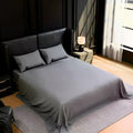 Bedding King Bed Sheets Set - 4 Piece Bedding - Brushed Microfiber - Shrinkage and Fade Resistant - Easy Care (King, Grey)