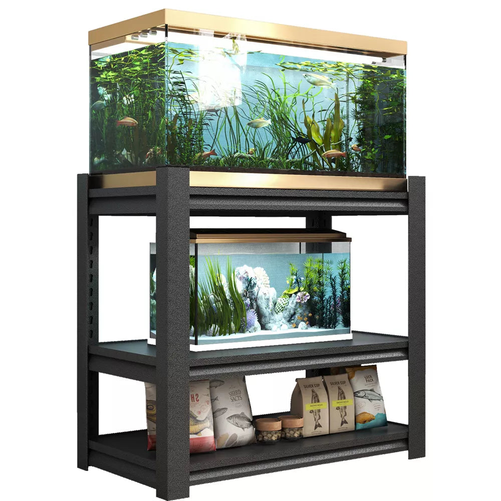 VIYET 20-30 Gallon Aquarium Stand, Heavy-Duty Metal Fish Tank Stand with Adjustable 3-Tier Storage Shelves, 660 lbs Capacity