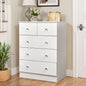 Karl Home 5-Drawer Dresser for Bedroom and Chest of Drawers with Sturdy Construction Wood Storage Organizer for Closet white