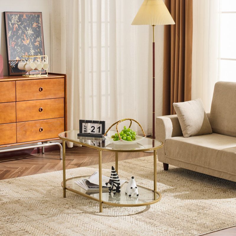 Karl Home Oval Glass Coffee Table
