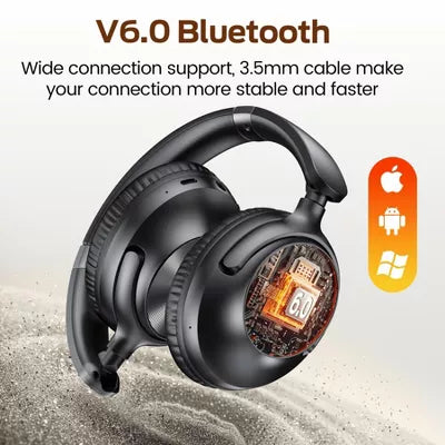 VEATOOL Mini Go Wireless Retro Headphones 100 Hours Playtime Bluetooth 5.4 Wireless ANC Over-Ear Headphones LDAC Hi-Res