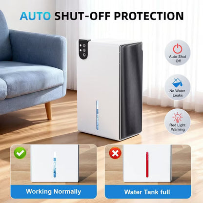 Teendow Dehumidifier for Home, Dual Semiconductor Dehumidifiers with Auto Shut Off, Quiet Portable Small Dehumidifier