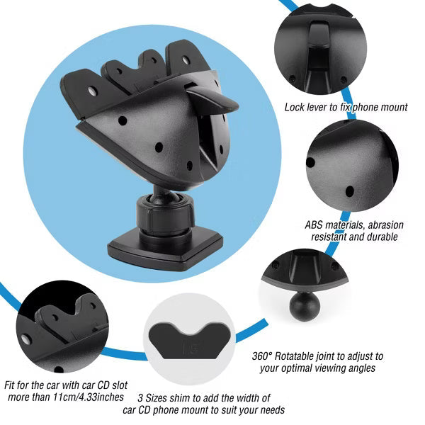 Car Phone Holder CD Slot Phone Mount Stand 360° Rotatable Magnetic Smartphone GPS Hands-free Driving Holder For iPhone XS/XS Max/Samsung Galaxy S11/S1