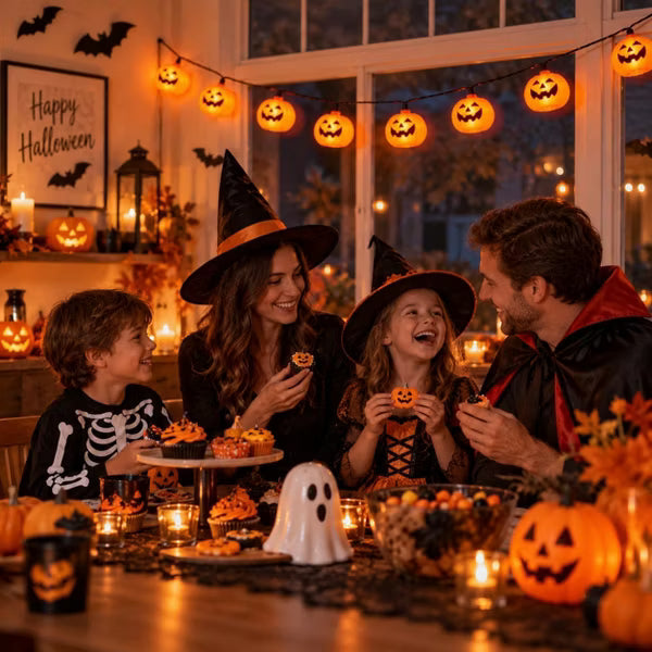8.5ft Halloween Pumpkin String Lights 10-Count LED Jack-O-Lantern Plug-In Lights for Indoor Outdoor Decor Orange