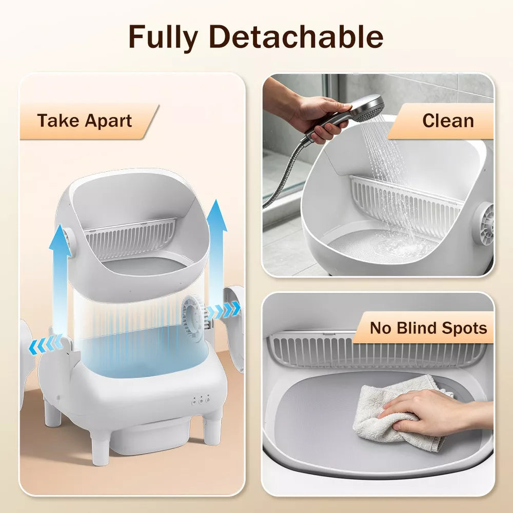 Cumrige Self Cleaning Litter Box Open Top Automatic Litter Box with App Control for Multiple Cats Grey