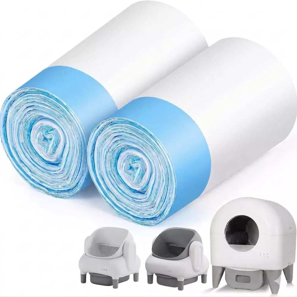 Heavy-Duty Drawstring Cat Litter Bags, Litter Tray Liners for Automatic/Self-Cleaning Boxes